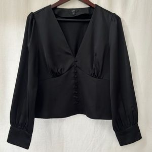 Long sleeve Fitted Zip up Blouse